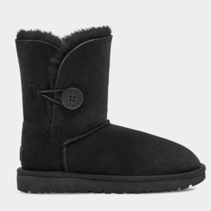 UGG Short Bailey Button Black Boots Size 7